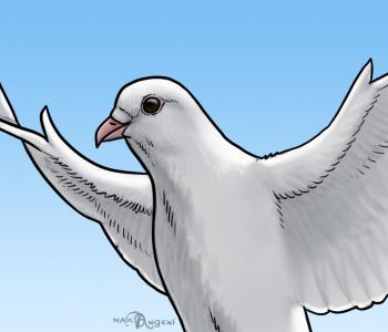 нарисовать карандашом голубей